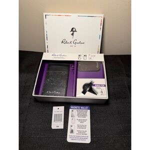 Robert Graham Galaxy Black Leather Magnetic Phone Wallet Card Holder Gift Set